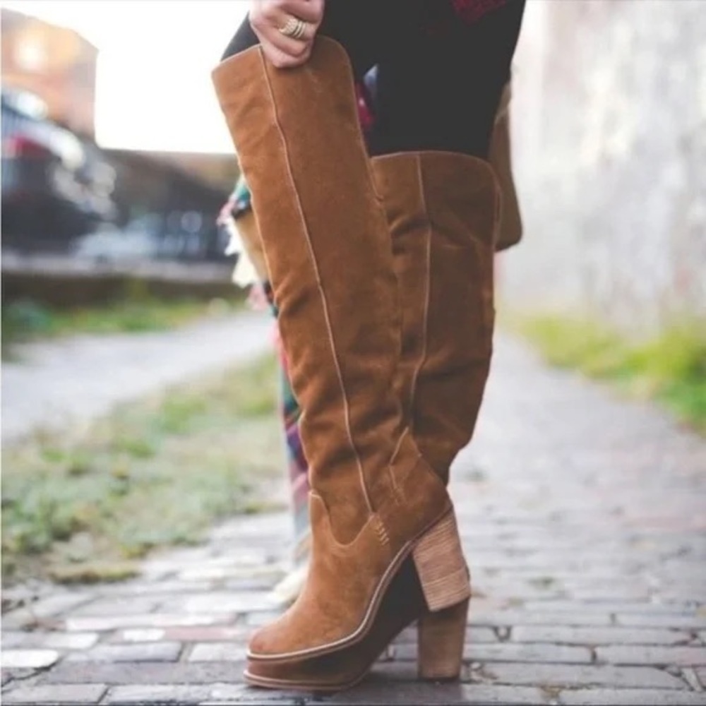 Dolce Vita Ohanna Suede Over the Knee High Boots in Saddle | Women’s Size 10